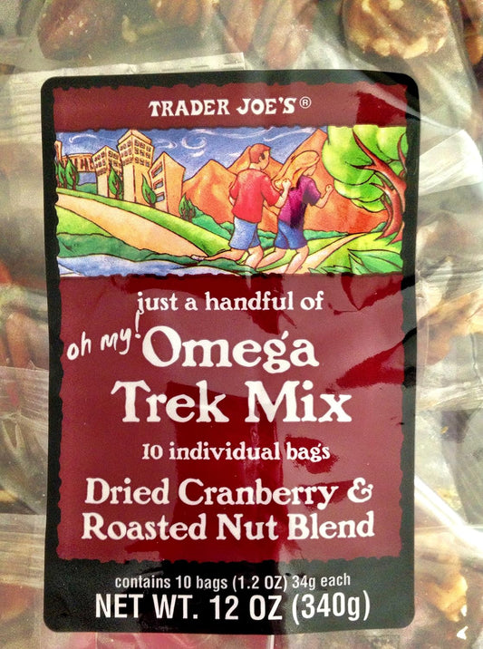 Trader Joes Omega Trek Mix (Just A Handful) - 10 Individual 1.2 Oz Bags