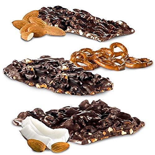 Bark Thins Mix Of Three Bags. Almond, Coconut And Pretzel