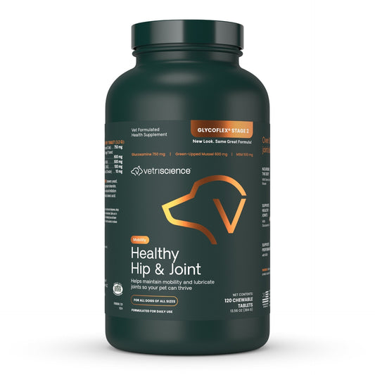 Vetriscience Glycoflex Stage 2 Hip And Joint Supplement For Dogs, Chewable Tablet – Moderate Joint Support With Green Lipped Mussel, Dmg, And 750 Mg Glucosamine Per Tablet