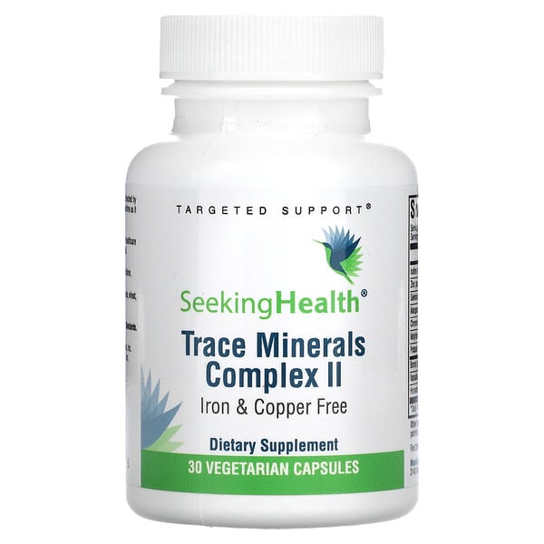 Seeking Health, Trace Minerals Complex Ii, Iron & Copper Free, 30 Vegetarian Capsules