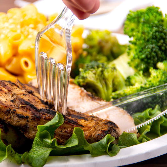 Kirkland Signature - Neys Heavyweight Clear Cutlery - 360 Pieces - Includes Weight Plastic Forks, Spoons And Knives Vynft