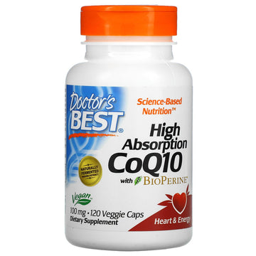 Doctor's Best, High Absorption CoQ10 with BioPerine, 100 mg 120Veggie Caps