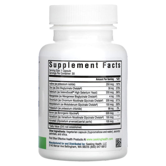Seeking Health, Trace Minerals Complex Ii, Iron & Copper Free, 30 Vegetarian Capsules