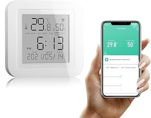 Smart WiFi Temperature & Humidity Monitor – Tuya Wireless Sensor with APP Alerts & LCD Display