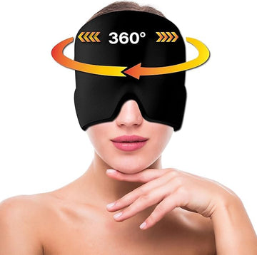 Migraine Relief Cap – Hot & Cold Gel Therapy Hat for Headaches, Sinus Pressure & Tension – Reusable Migraine Cap for Men & Women – Black