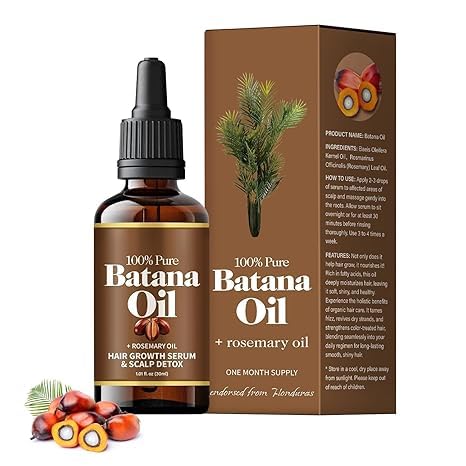 Batana Hair Oil for Hair Growth, Natural Rosemary Oil, Helps Reduce Hair Fall & Thinning, Nourishes Scalp, Promotes Stronger, Thicker Hair – 30ml