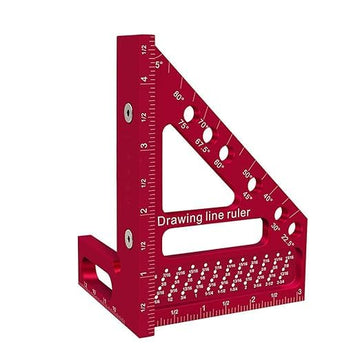 45° & 90° Woodworking Marking Ruler – Aluminum Alloy Triangle Ruler with Scale for Precision Right Angle Cuts
