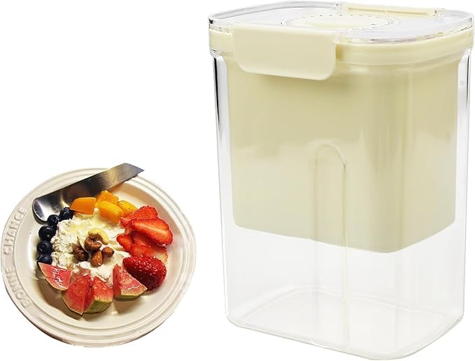 Curd and Greek Yogurt Maker – 1.65L Fine Mesh Strainer with Lid, Multipurpose Yogurt Filter & Cheese Strainer for Home, Easy Homemade Curd, Hung Curd, Yogurt & Soft Cheese