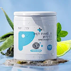 Pet Ear Wipes for Dogs & Cats –| Disposable, Alcohol-Free Cleaner for Earwax, Dirt & Odor | Safe for Sensitive Ears, Puppies & Kittens (50 Wipes)