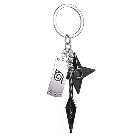 Naruto Anime Key Chains for Boys & Girls – Ninja Spinner Keychain with 3 Pendant Charms | Cartoon Anime Accessories for Backpack, Purse, Car, Gifts for Kids, Teens & Fans