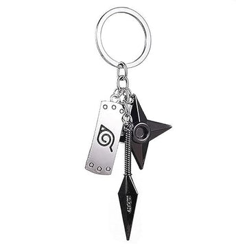 Naruto Anime Key Chains for Boys & Girls – Ninja Spinner Keychain with 3 Pendant Charms | Cartoon Anime Accessories for Backpack, Purse, Car, Gifts for Kids, Teens & Fans