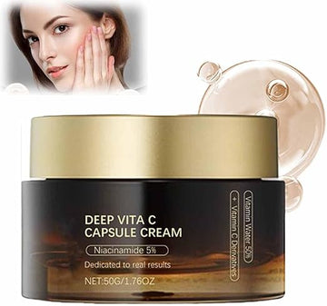 Deep Vita C Capsules Cream – Golden Anti-Aging Moisturizer for Bright, Hydrated Skin(50g)