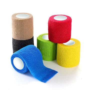 Cohesive Bandages, Elastic Bandage Wrap 6 Packs, Non-Woven Self Adhesive Crepe Bandage For Ankle, Wrist, and Foot- Pack of 6 (Random colors)