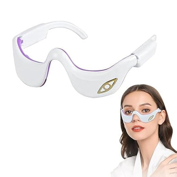 Under Eyes Red Light Therapy Massager Glasses-Microcurrent Eye face led red light Beauty Device under Eye Massager Eyes Bag Remover for Reduce Dark Circles Puffiness Wrinkles Relax Eye Strain