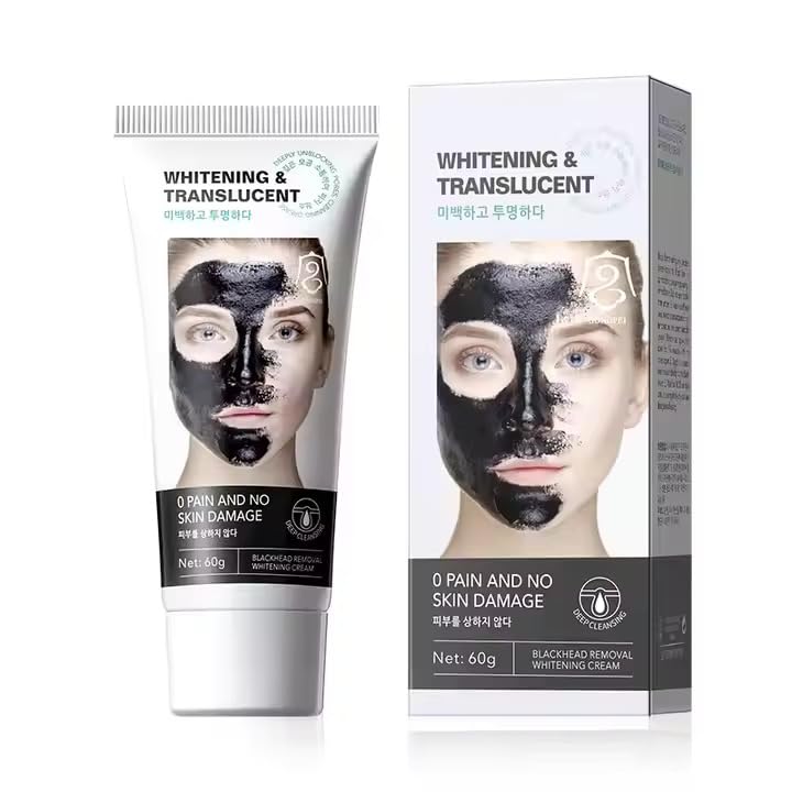 Blackhead Removal Face Mask Cream, Peel-Off Charcoal Mask for Deep Cleansing, Brightening & Radiant Glow, Gentle on Skin, Suitable for All