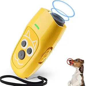 Dog Training and Bark Control,Anti Barking Device, Bark Control 16.4Ft Range Rechargeable with LED Light and Wrist Strap