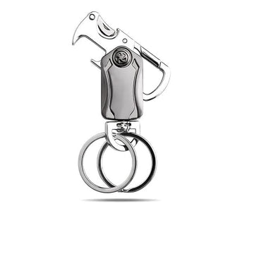 4-in-1 Bottle Opener Keychain – Multifunction Pocket Tool with Cutter, Phone Stand & 360° Swivel Ring for Men & Women