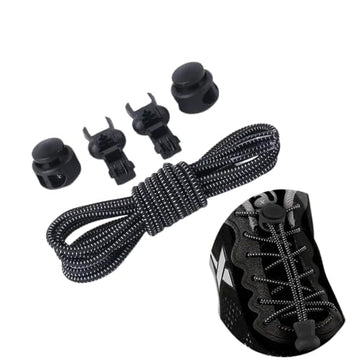 No-Tie Elastic Shoelaces with Lock – Stretch Laces for Running, Sneakers, Adults & Kids (One Size Fits All-Packof3)