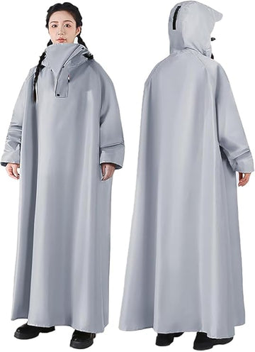 Long Waterproof Raincoat with Hood & Wide Brim – Reusable Lightweight Rain Poncho for Men & Women | Ideal for Travel