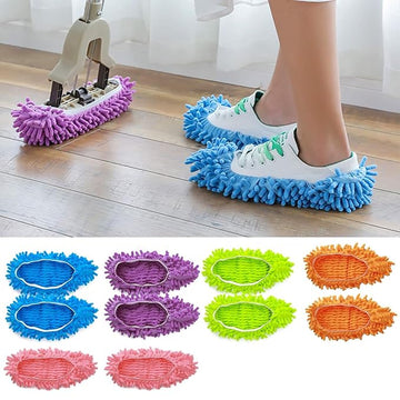 Cute Dust Mop Slippers - Microfiber Cleaning Shoes for Easy Floor Cleaning (5 Pairs, 5 Colors)