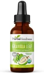 Graviola Soursop Leaf Extract Liquid - Cell Support & Regeneration, Immune Boost, Soursop Bitters (Guanabana) Leaves USDA Organic Kosher - 15x Strength - 1oz Herbal Goodness