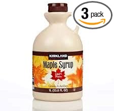 Kirkland Maple Syrup, 100% Pure And Natural, Grade A , Taste 1L (Case Of 3)
