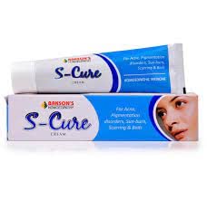 Backson'S - S-Cure Homeopathy Cream For Acne, Pigmentation Disorders, Sun-Burn, Scarring And Boils - 30Gr. With Free 3D Key-Chain