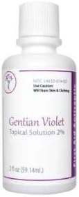Gentian Violet Topical Solution First Aid Antiseptic 2% 2-Oz Made In Usa By Podiatree Company 10% Alcohol Humco : Health & Household