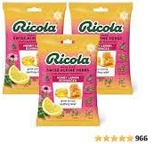 Ricola Honey Lemon w/ Echinacea Herbal Cough Suppressant Throat Drops, 19ct Bag (Pack of 3)