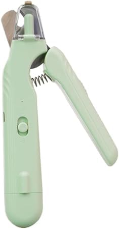 Pet Nail Clipper, LED Dog Nail Clippers with Nail Collect Box - Rechargeable and Recommended for Safer and Easier Nail Trimming of Dogs, Cats, and Other Pets-Nail Trimming Tool for Beginners (Green, Pink, White)