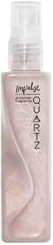 Impulse Quartz Body Shimmer Spray | Sea Breeze, Bergamot And Cherry Blossom Fragrance Body Mist Infused With Coconut Water | For Nourished And Glowy Skin | Festival Glitter Essentials | 100Ml