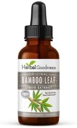 Bamboo Extract for Hair Growth 1oz - Natural Bamboo Leaf - Organic Hair Skin and Nail Vitamins Natural Silica, Collagen Supplement, Radiant Skin and Nails - 1 bottle - Herbal Goodness