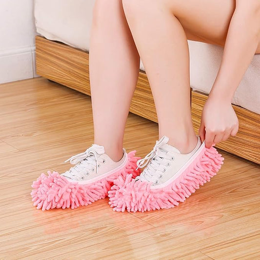 Cute Dust Mop Slippers - Microfiber Cleaning Shoes for Easy Floor Cleaning (5 Pairs, 5 Colors)