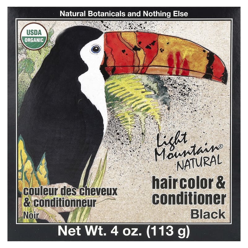 Light Mountain Natural Hair Color & Conditioner Black 4 oz (113 g)