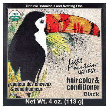 Light Mountain Natural Hair Color & Conditioner Black 4 oz (113 g)