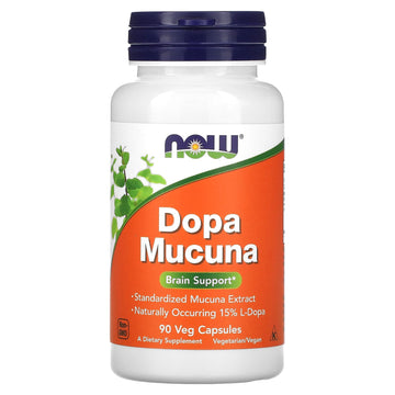 NOW Supplements, DOPA Mucuna, Standardized Mucuna Extract with Naturally Occurring 15% L-Dopa, Veg Capsules