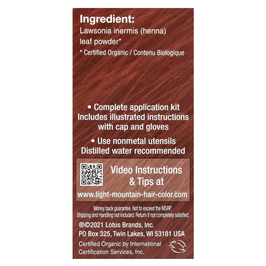 Light Mountain, Natural Hair Color & Conditioner, Red, 4 oz (113 g)