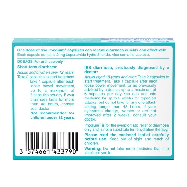 Imodium Original 2Mg Diarrhoea 12 Tablets