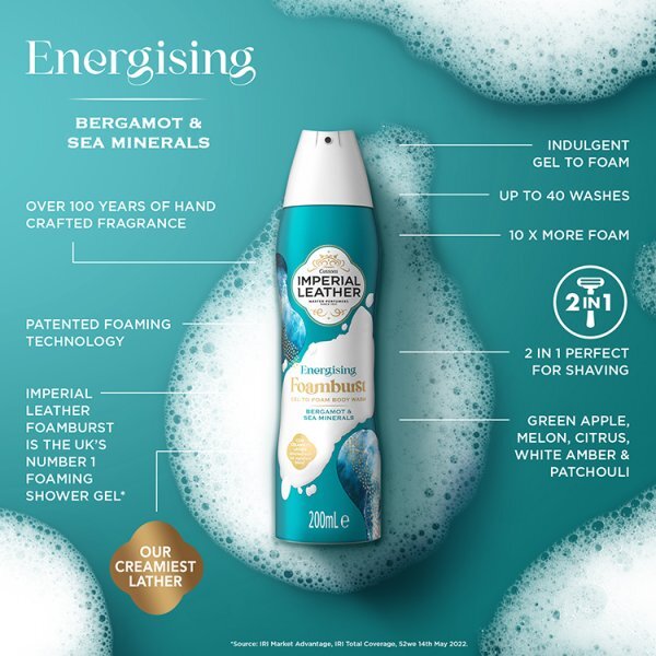 Imperial Leather Energising Foamburst Shower Body Wash 200Ml