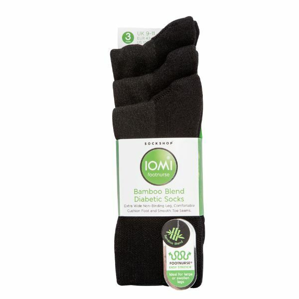 Iomi 3 Pairs Extra Wide Bamboo Diabetic Socks 12-14 Uk