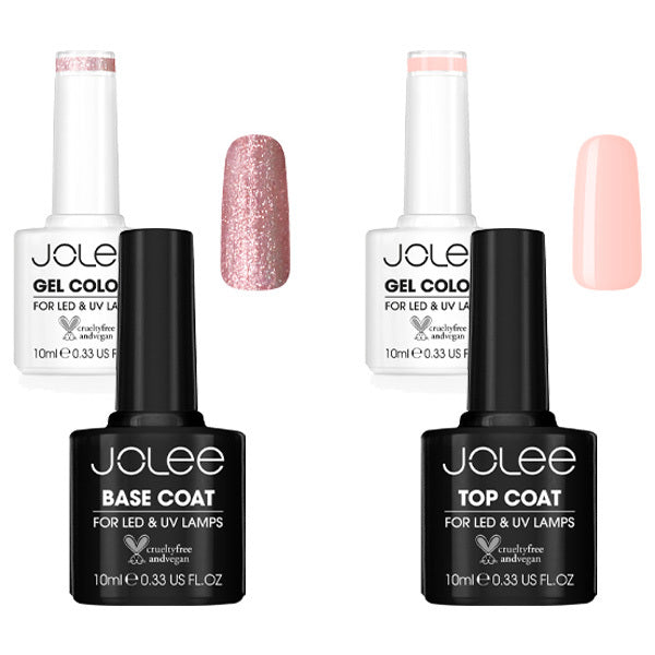 Jolee Gel Nail Polish Set 4X10Ml - 2 Colours + Top & Base