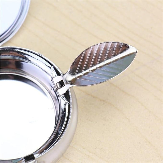 Mini Metal Pocket Ashtray with Key Ring – Portable Travel Ashtray for Cigarettes, Round Tin Outdoor Ashtray for Smokers On-the-Go