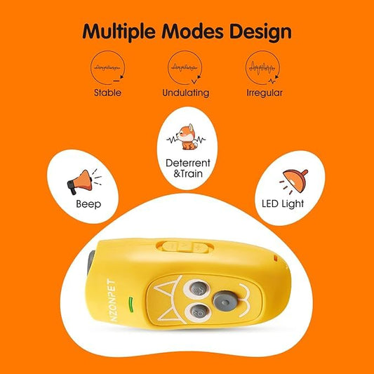 Dog Training and Bark Control,Anti Barking Device, Bark Control 16.4Ft Range Rechargeable with LED Light and Wrist Strap