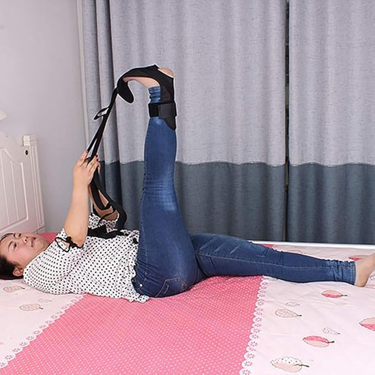 Yoga Stretch Strap 5 Loop - Foot & Leg Flexibility Band | Physical Therapy Stretch Belt | Plantar Fasciitis Stretcher