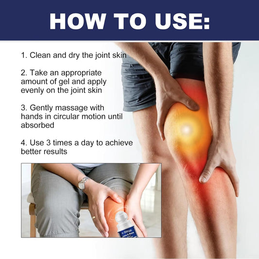 Roll-On Pain Relief Gel for Knees, Joints & Muscles – Fast-Acting Analgesic for Meniscus Injury, Bone Sprain, Arthritis