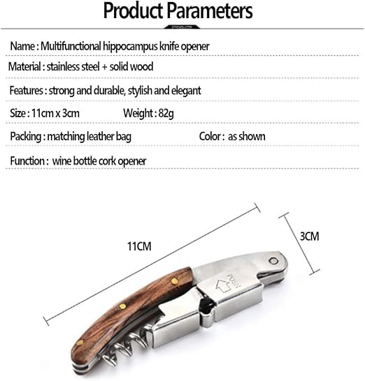 Premium Corkscrew Wine Bottle Opener – Wooden Handle & Stainless Steel, Easy Open Multifunctional Kitchen Tool