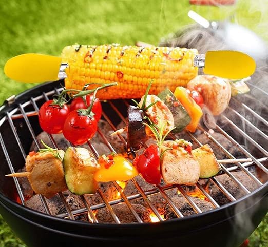 5-Piece Corn Holders – Safe Interlocking Corn Forks with Silicone Handle | Corn on The Cob Skewers for BBQ, Picnics, Kitchen & Camping (Multicolor)