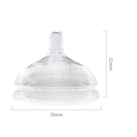 Silicone Replacement Nipple – Slow & Fast Flow Nipples for Babies, Clear, BPA-Free, Soft & Flexible, Suitable for 6+ Months(2 Pack)