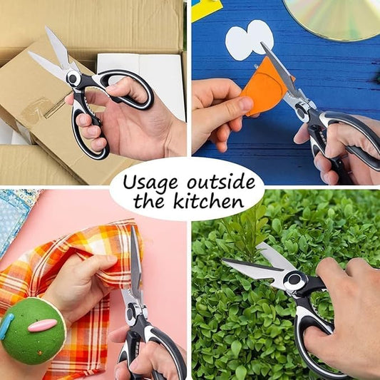 Multipurpose Kitchen Scissors – Stainless Steel Shears with Sharp Blades for Meat, Vegetables & More (PACK OF2)