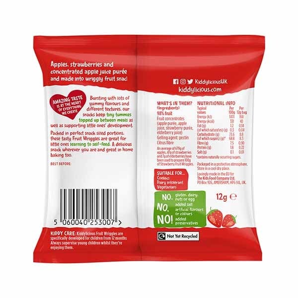 Kiddylicous Strawberry Wriggles 12G